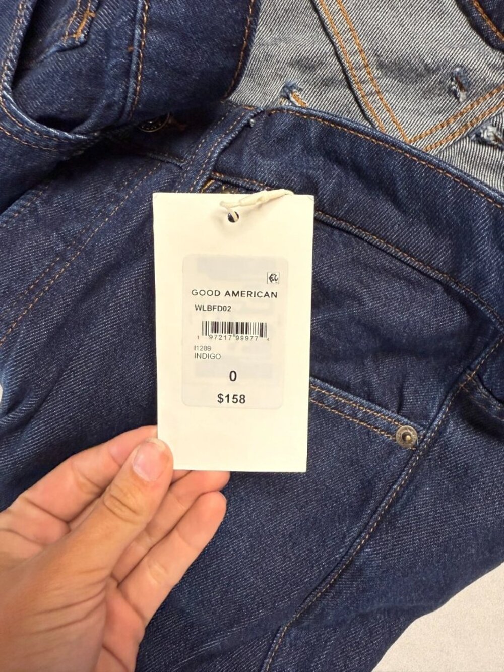 New Good American Womens Straight Leg Jeans Indigo Blue Size 0/25 - Picture 3 of 4